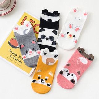 Creative Panda/Pug Ear Harajuku Socks Funny Socks Women Japan Cute Cartoon Socks 