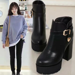 black boots with platform heels
