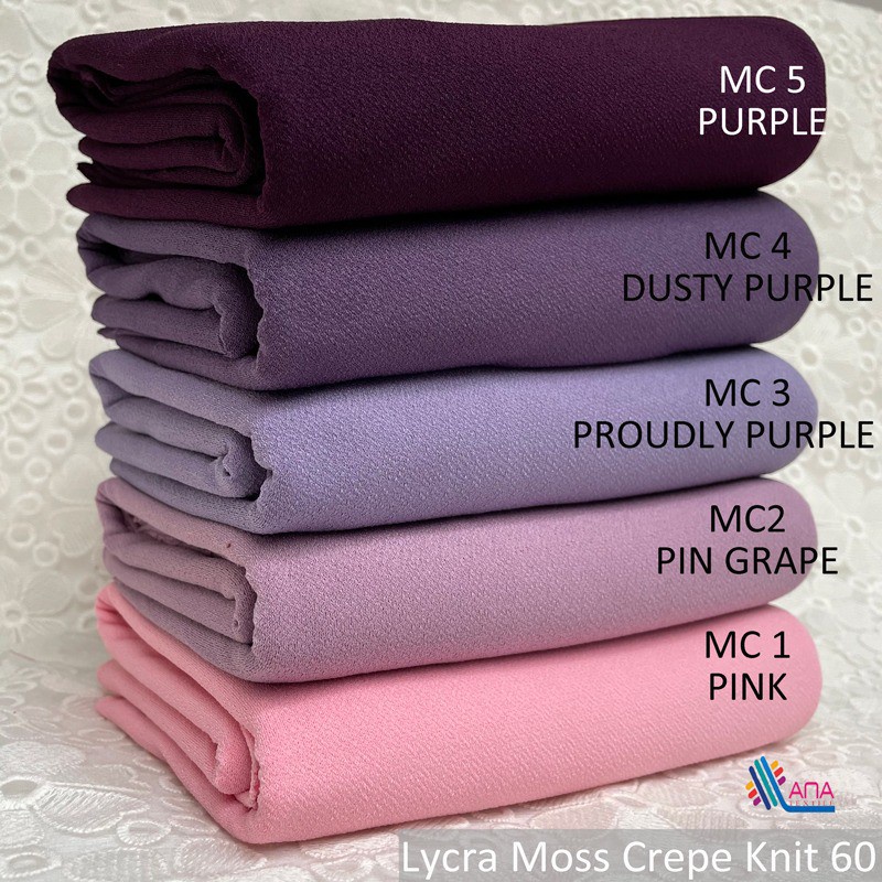 Sale4 1 Ela Premium Lycra Moss Crepe Fabric Mc1 Mc19 Price For 0 5 Meters Cheap Pair Tube Shopee Singapore