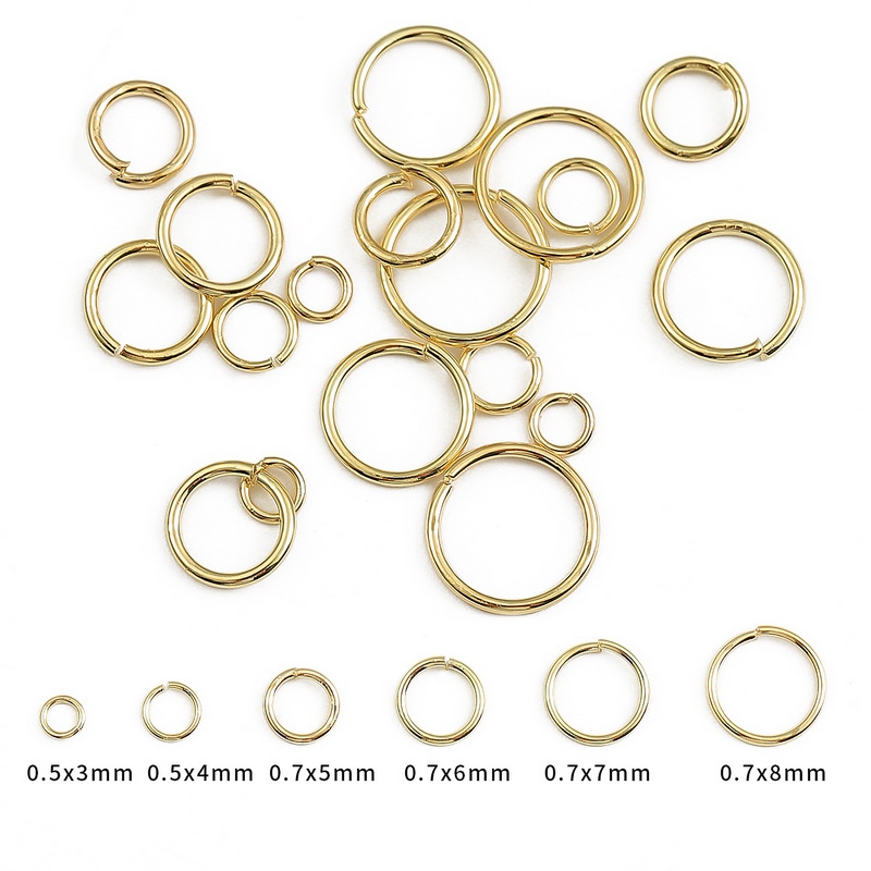100pcs 8mm Gold Open Jump Rings Split ring Split Open jump rings jumpring  Brass Jump Rings Connector Jewelry Making Supplies