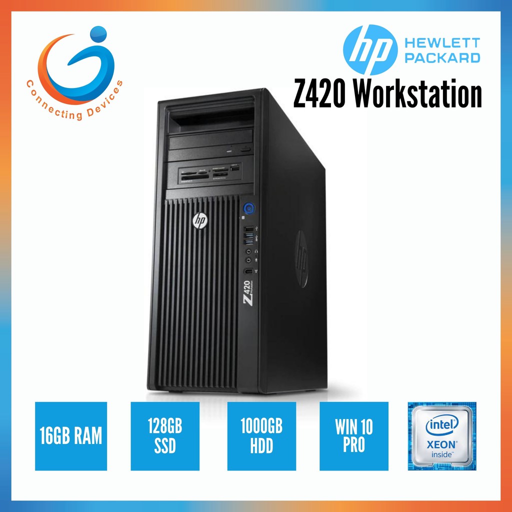 Hp Workstation Z420 Cmt Xeon E5 1650 3 5 Ghz 16 Gb 128gb Ssd 1000gb Windows 10 Pro Specs Shopee Singapore