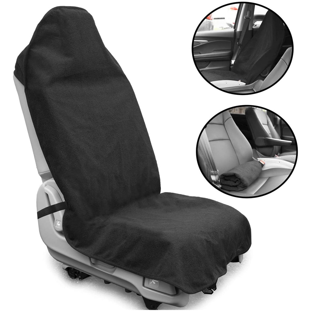 Gray Full Set Car Seat Cover Sweat Absorbing Yoga Towel for Gym Workout 