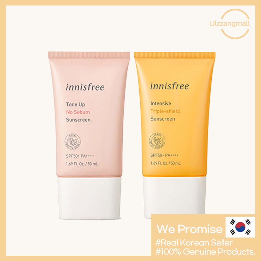 [INNISFREE] Tone Up No Sebum Sunscreen & Intensive Triple Shield ...