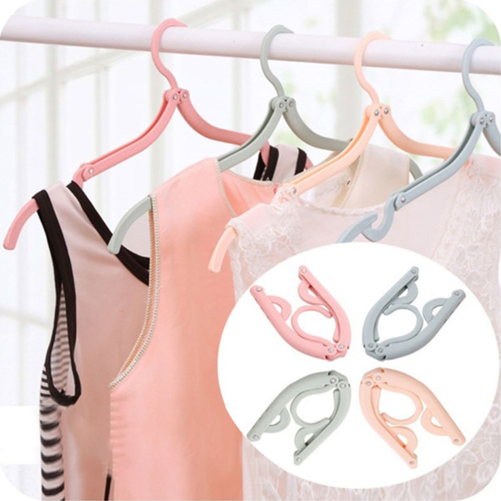 Clothes Folding Travel Hangers - Magic Garment Collapsible Camping ...