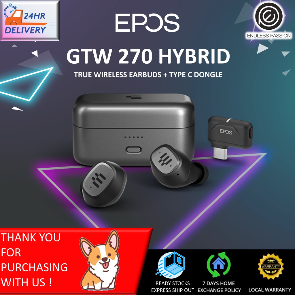Epos Gtw 270 Hybrid In Ear Wireless Gaming Earbuds With Low Latency Dongle For On The Go Gaming Black Grey Shopee Singapore