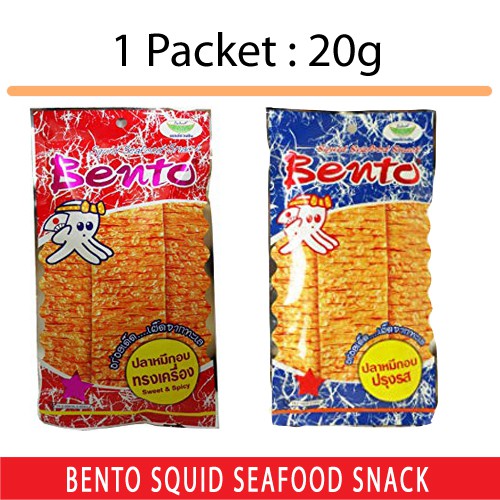 Bento Squid Seafood Snack Namprik Thai Original Sweet Spicy Flavor 20g Thailand for sale online 