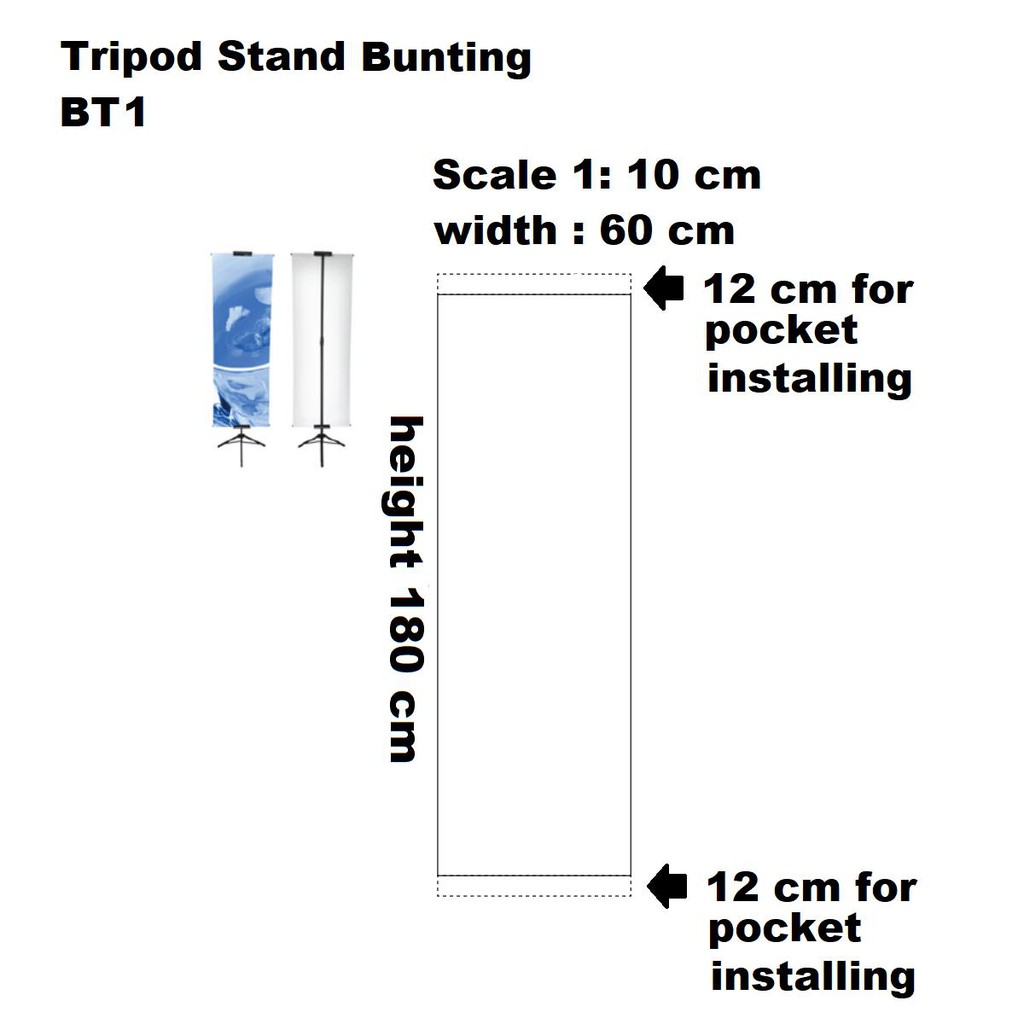 2 Pcs Tripod Bunting Banner Stand Double Sided Shopee Singapore