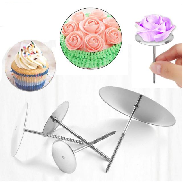 3pcs Flower nail piping nozzle tip piping flower stand cake pan heating core  | Shopee Singapore