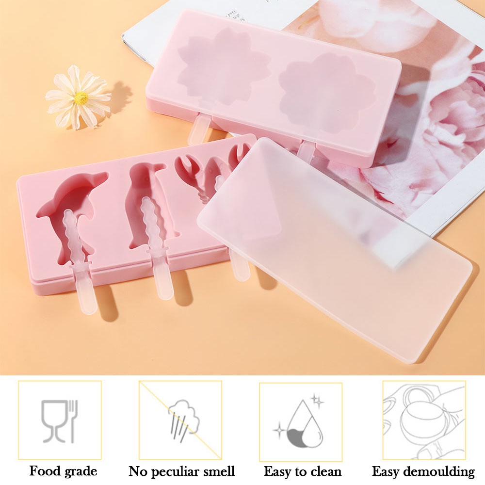 Cute Paw Cherry Blossoms Silicone Ice Cream Mould Ice Cube Tray Popsicle Barrel Diy Mold Dessert Ice Cream Mold With Sti Shopee Singapore