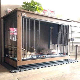 PiYi ✨pet cage mat✨Dog Crate Wooden Pet Indoor Shiba Inu Small Dogs Dog Fence Household Separated Dog Villa with Toilet