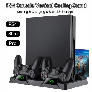 DOBE for Playstation 4 /PS4 Slim/PS4 Pro Console Vertical Cooling Stand 4 Charging Dock Dual Controller Led Indicator