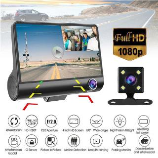 Car Dash Camera 4'' HD 1080P Car DVR Dash Cam Vehicle Video Recorder 3 Lens 170° Rear view Camera