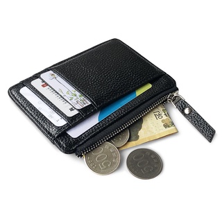 Hot Sale Men Wallet Solid Color Textured Pu Zipper Card Holder Mini Coin Purse New #8