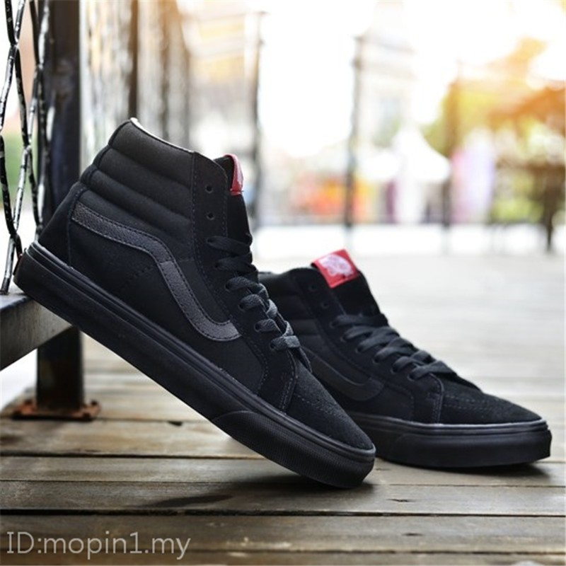 high top vans black mens