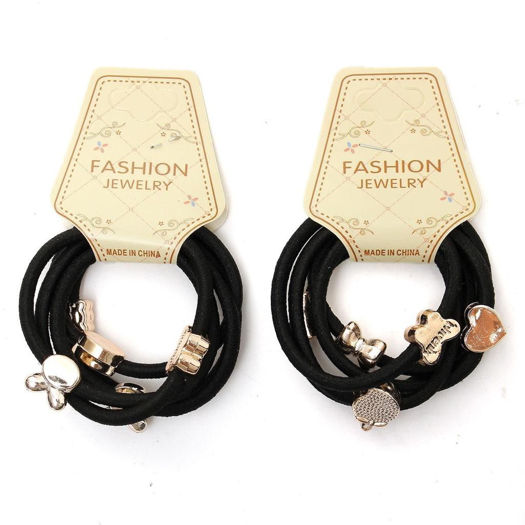 BINJIA 10pcs Black Nylon Elastic Hair Bands Tie Ring Rope Ponytail