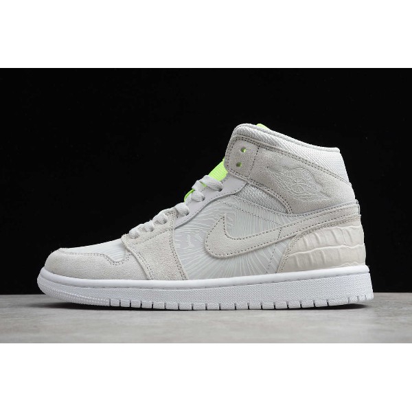 air jordan 1 grey and green