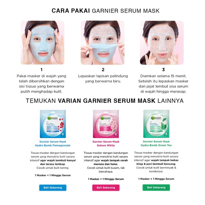 Garnier Serum Mask All Variants Shopee Singapore