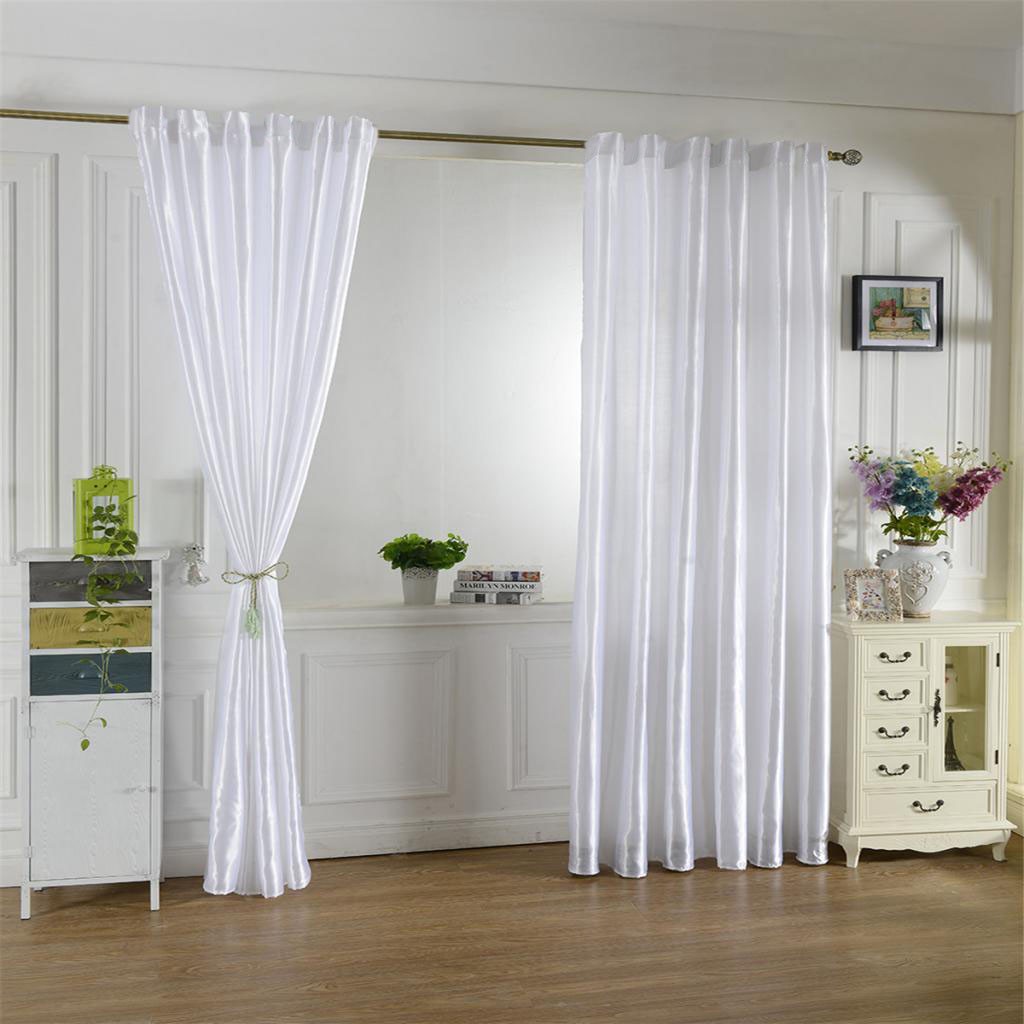 150x250cm Rod Pocket Satin Window Curtains Blackout Shade Curtains