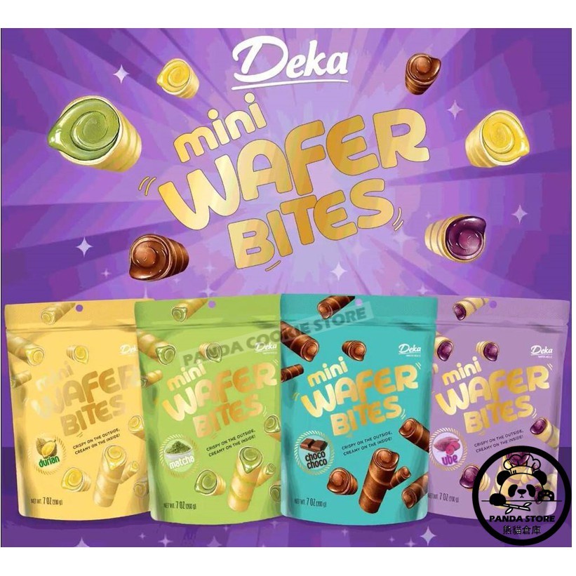 Deka Mini Wafer Bites 200g Chocolate Durian Matcha Ube Shopee Singapore