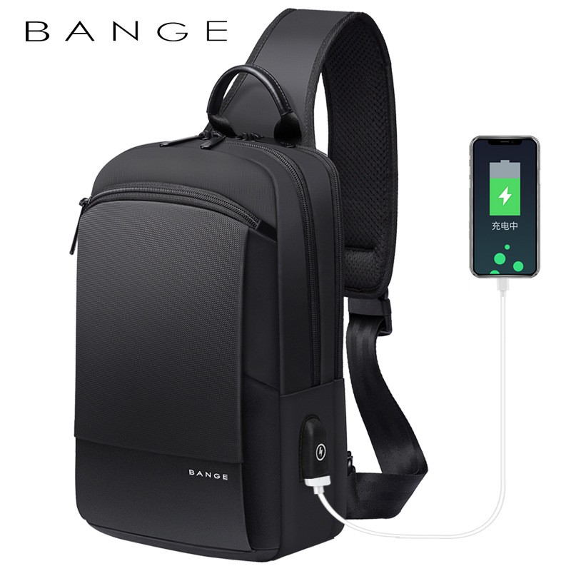 Bange 2020 Men Sling Bag Waterproof Should Bags Business USB Charging Crossbody Bag pack ...