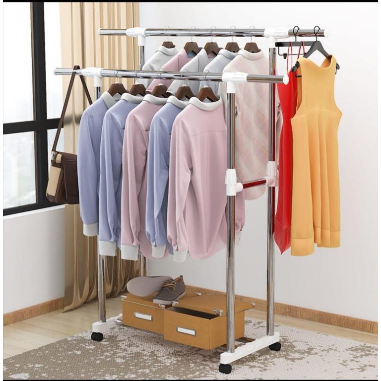 Premium Double Layer Multi Functional, Expandable Garment Rack