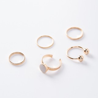 Image of thu nhỏ XiaoboACC 2/3/4/5/7Pcs Korean Fashion Geometric Index Finger Rings Ring Set #7