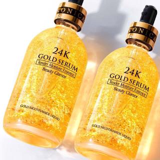 24K gold essence liquid moisturizing pores shrink non-greasy cosmetic skincare facial oil