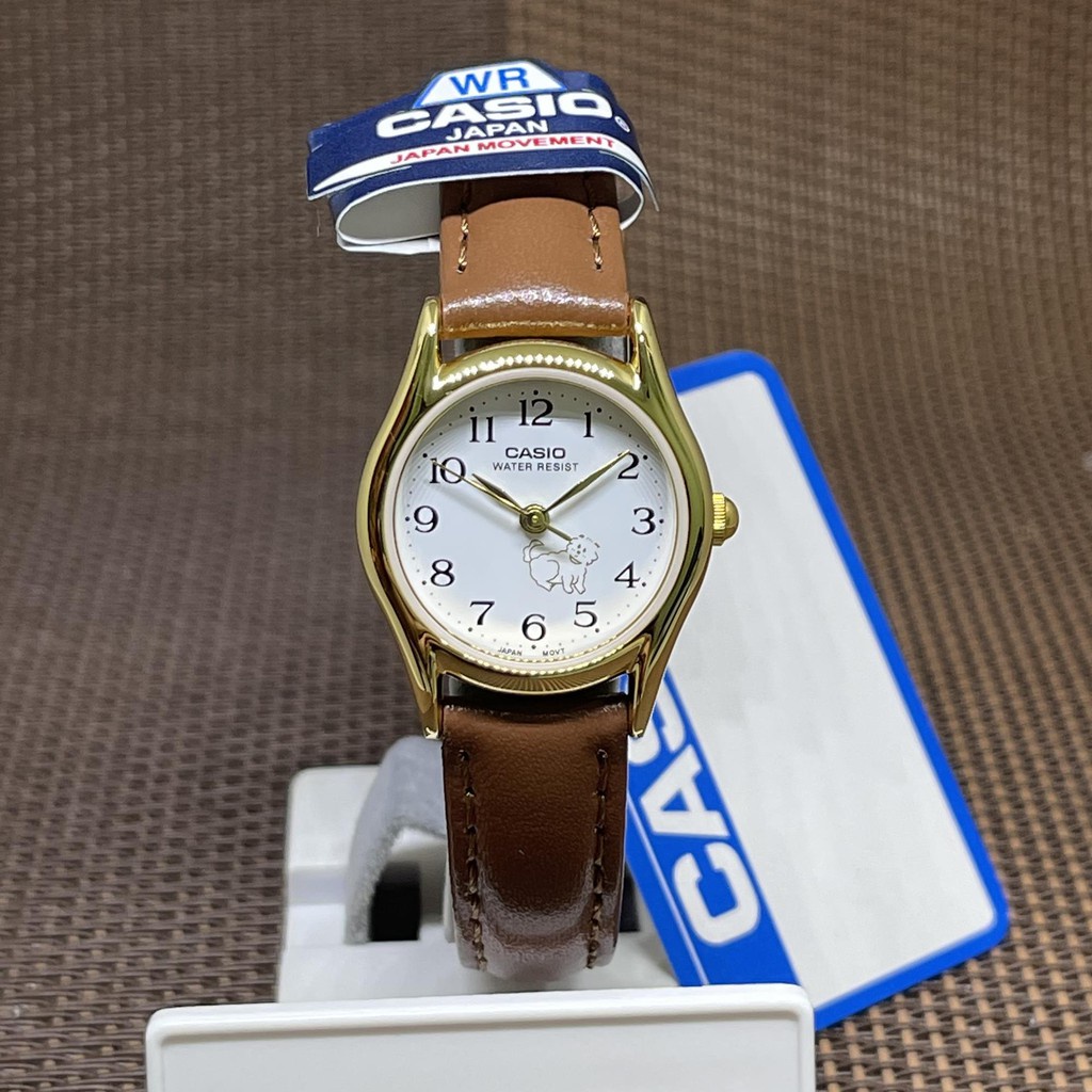 Casio Ltp 1094q 7b7 Ladies Leather Strap White Dial Water Resistant Analog Watch Shopee Singapore