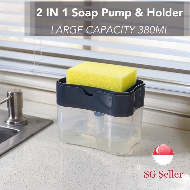 SG Stock Soap Dishwashing Liquid Pump and Holder 2 in 1 Easy Dispense