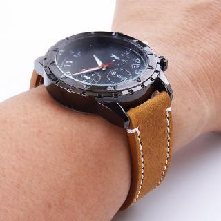 18 19 20 21 22 24mm Genuine Leather Watch Band Retro Crazy Horse Calfskin Wrist Strap Black Metal Buckle Bracelet Watchbands OL8019 #6