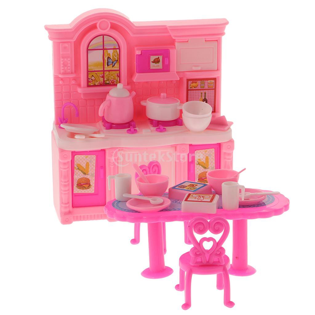 barbie pink kitchen set