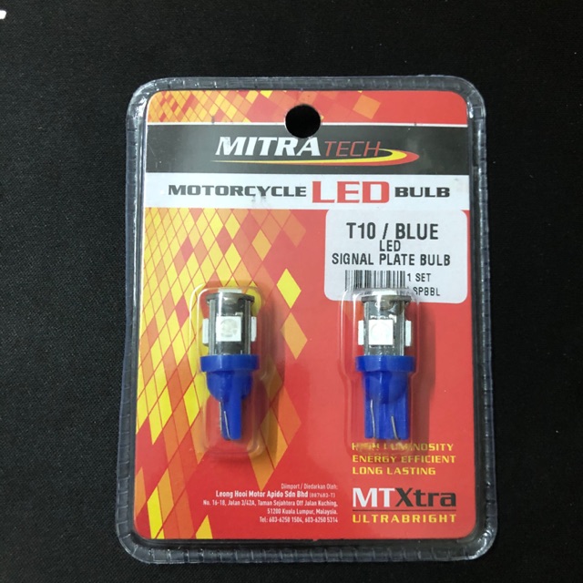 Led Bulb T10 Blue White Red Green Pink Mitratech Lampu Signal Lampu Kecil Lc135 Rs150 Lampu Led Moto Accessories Shopee Singapore
