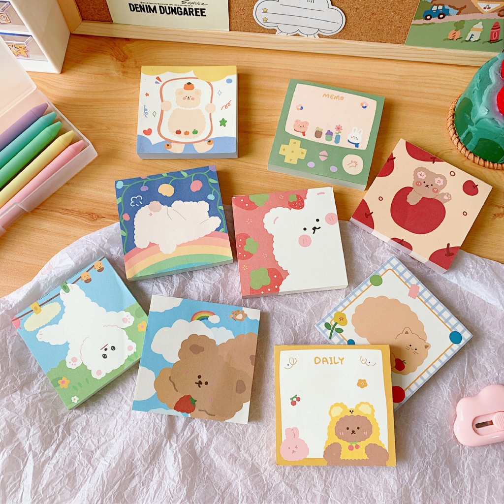 Korean Cartoon Cute Bear Animal Notepad | Shopee Singapore