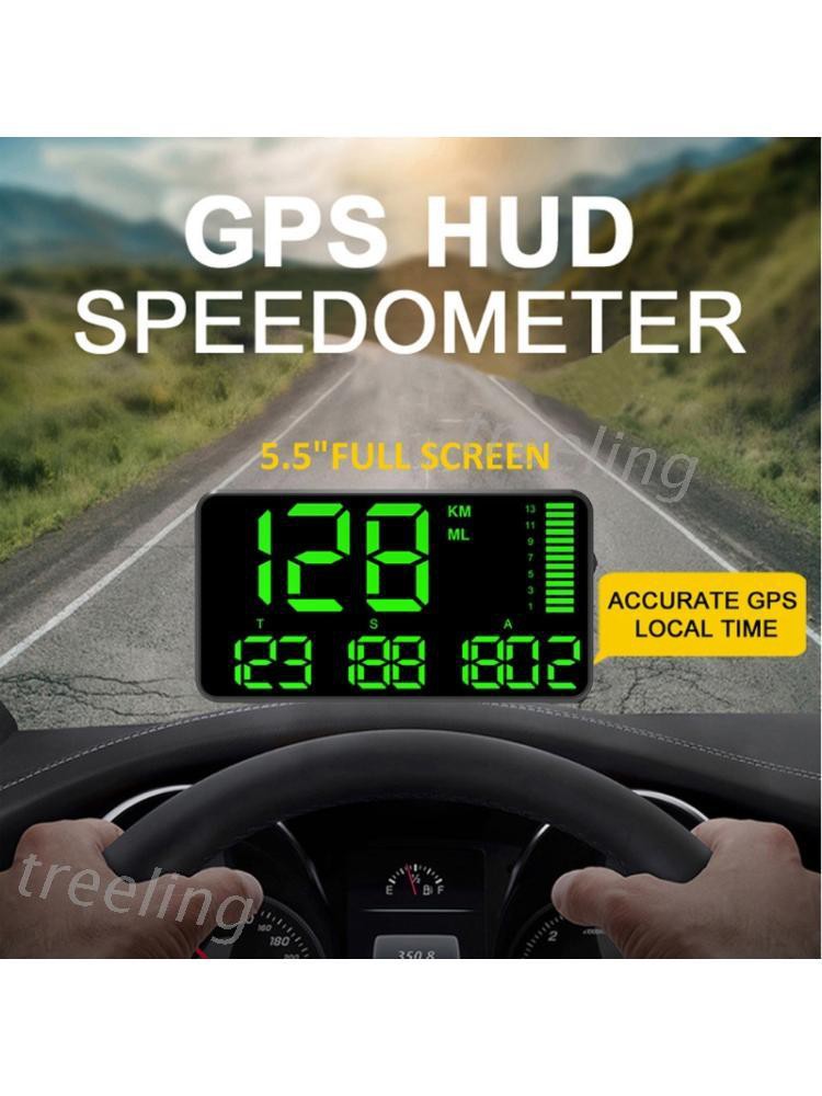 Tree C90 Car Hud Head Up Display Gps Speedometer Speed Display Km H Mph For Car Shopee Singapore