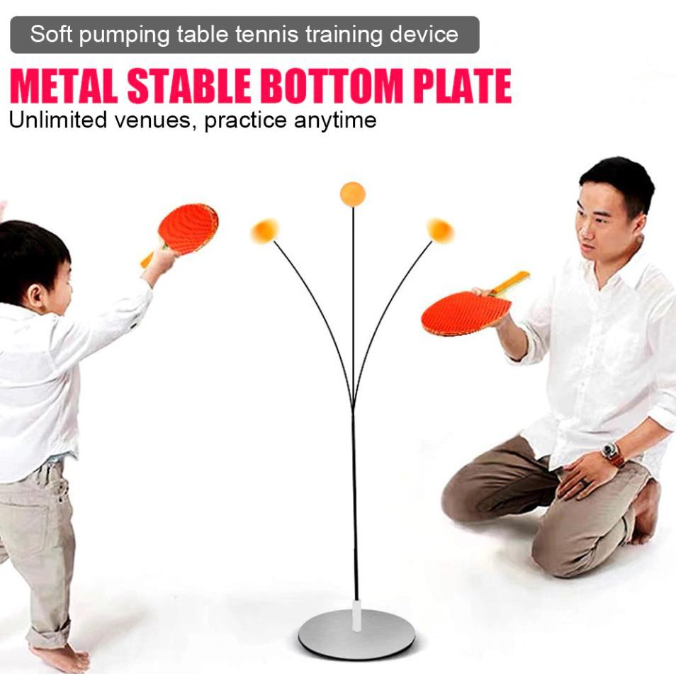 Table Tennis Trainer with Elastic Soft Shaft,Made by Aluminum Alloy and Stainless Steel/ 4.9 Inch in Diameter/for Kids 