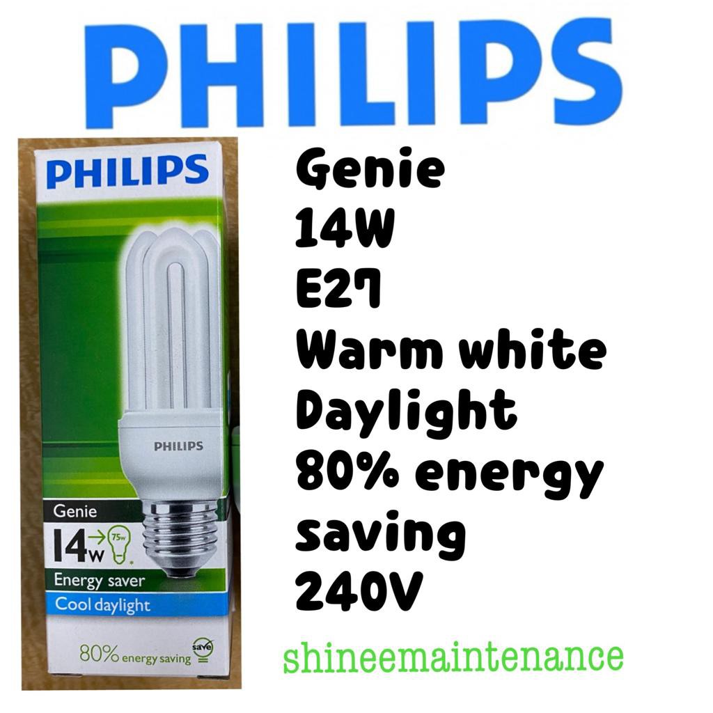 [3pc Bundle!] Philips Genie Bulb 14W E27 Warm White/Daylight 240V 80% ...