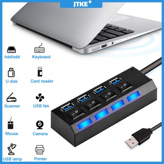 JTKE 4 Port Micro USB Hub Splitter With ON/OFF Switch For Tablet Laptop Computer