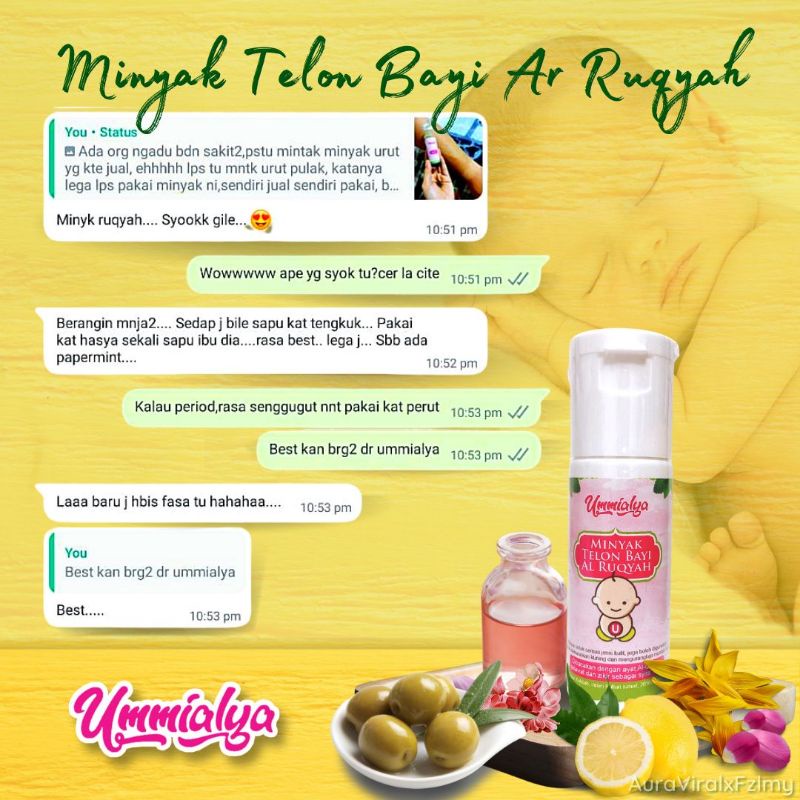 Shop Malaysia Best Seller Hot Item Telon Baby Oil Al Ruqyah Ummialya Shopee Singapore