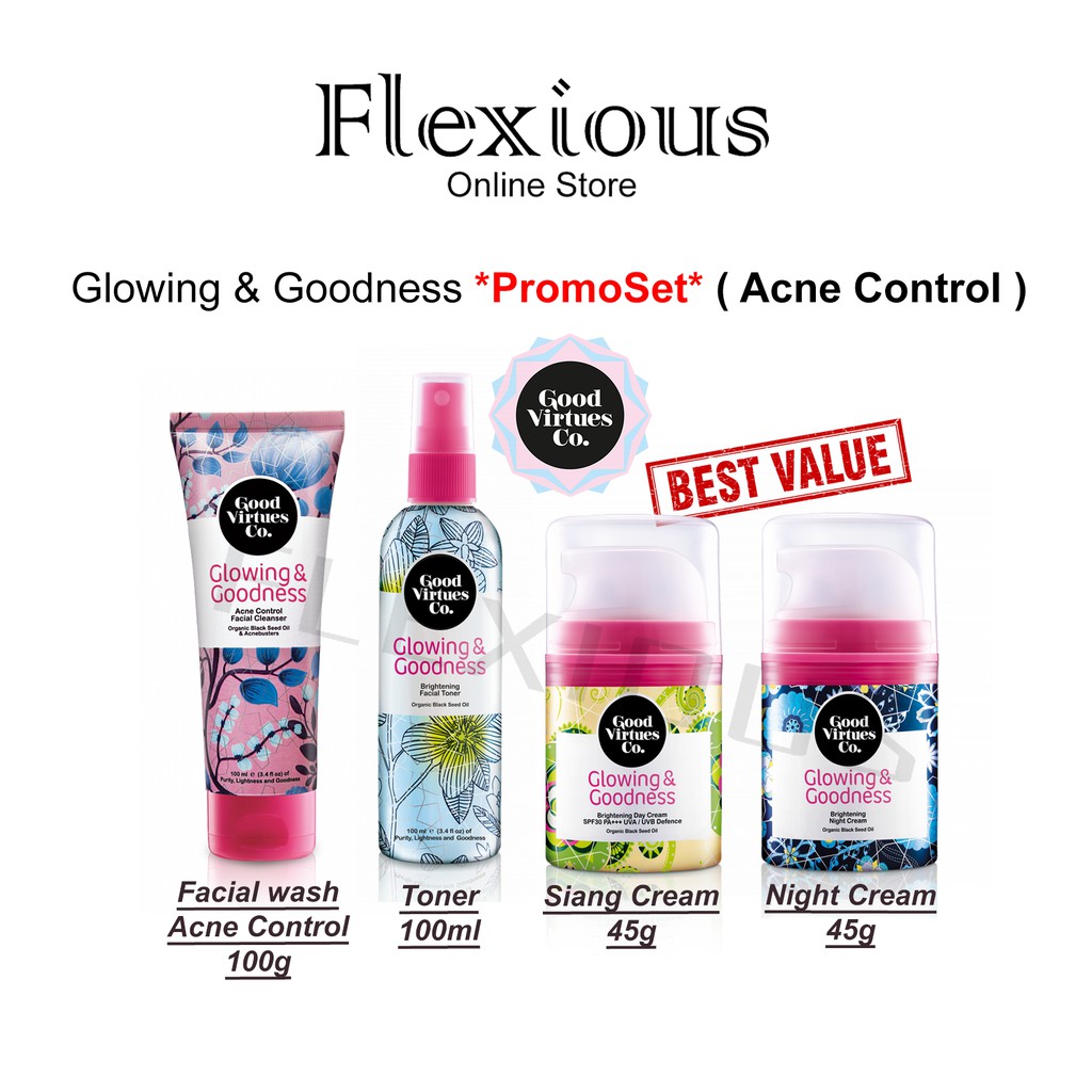 Shop Malaysia Gvc Good Virtues Co My Noor Pack Promo Set Glowing Goodness Facial Wash Toner Siang Night Cream Shopee Singapore