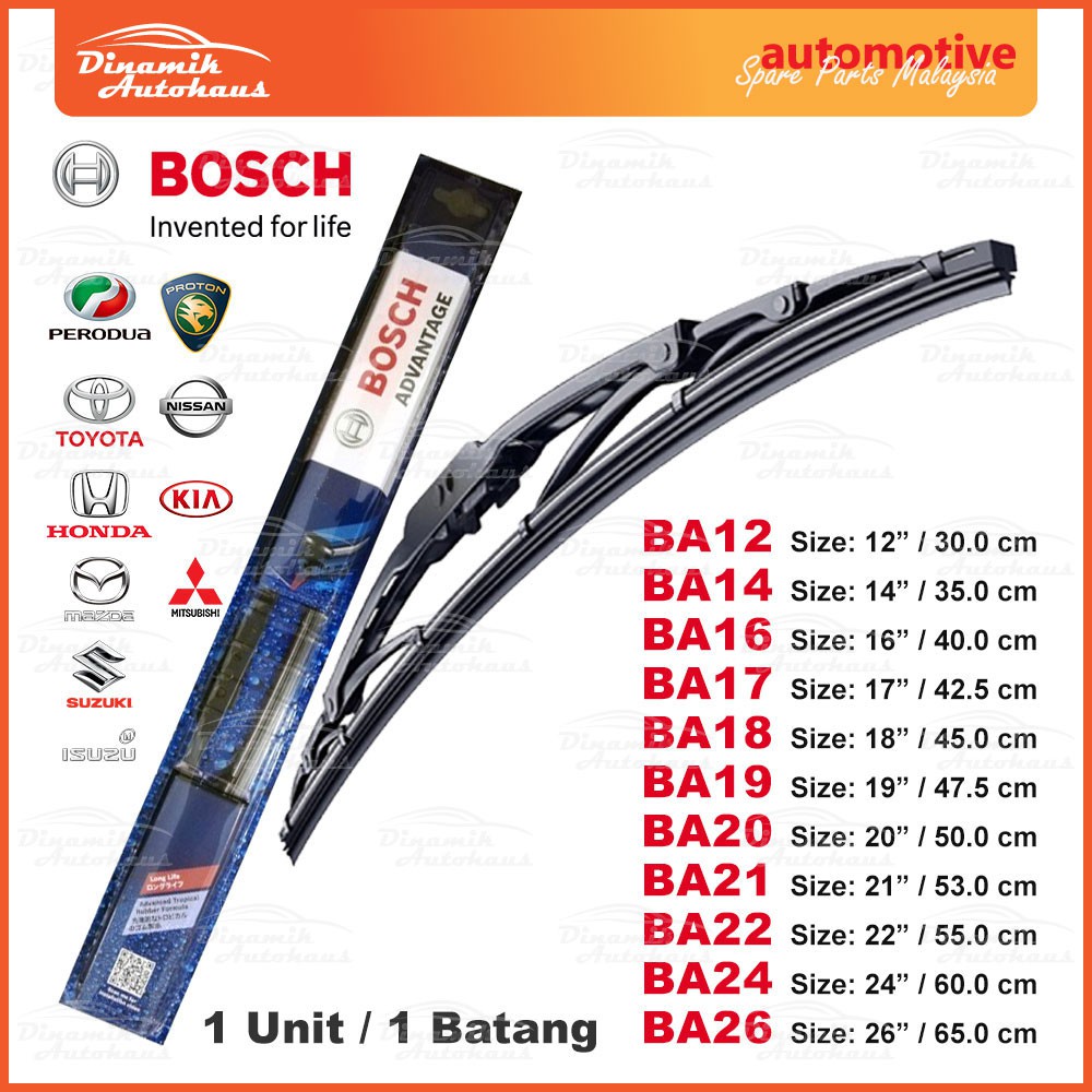 Bosch Advantage Car Windshield Wiper Blade U-Hook Type (1 