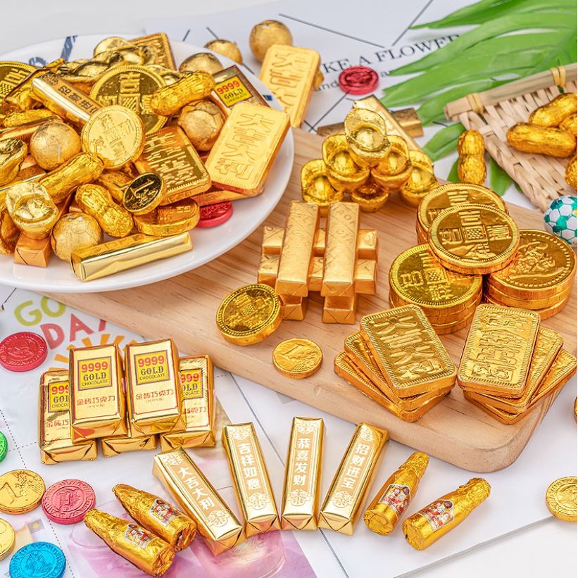 100g chinese chocolate ingot longevity cake topper edible gold bar coin Shopee Singapore