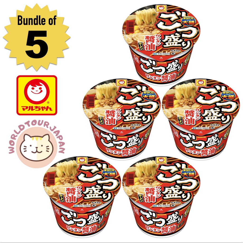 [ INSTANT RAMEN NOODLES ] Maruchan Gotsumori wantan syoyu ramen x 5 / bundle of 5 / Soy Sauce