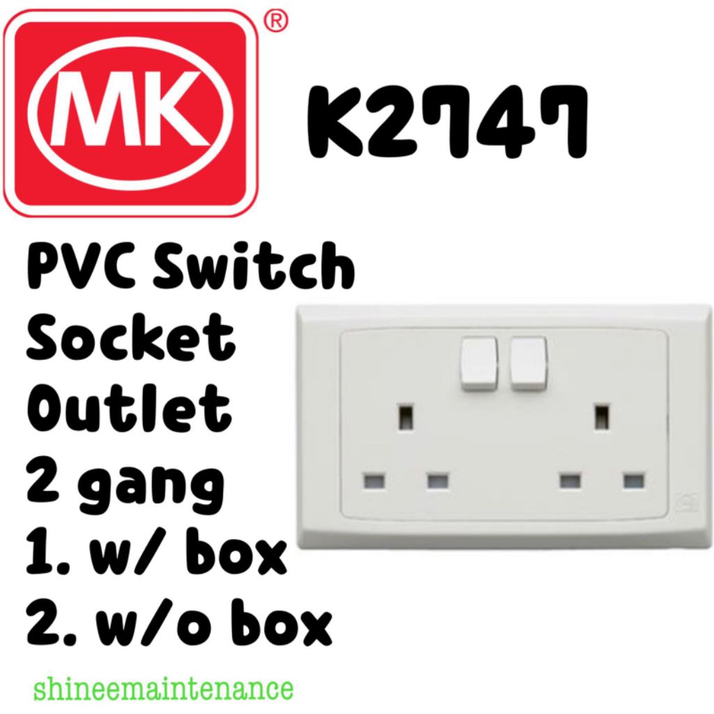 Pvc Switch Socket Outlet Mk 2747 2 Gang