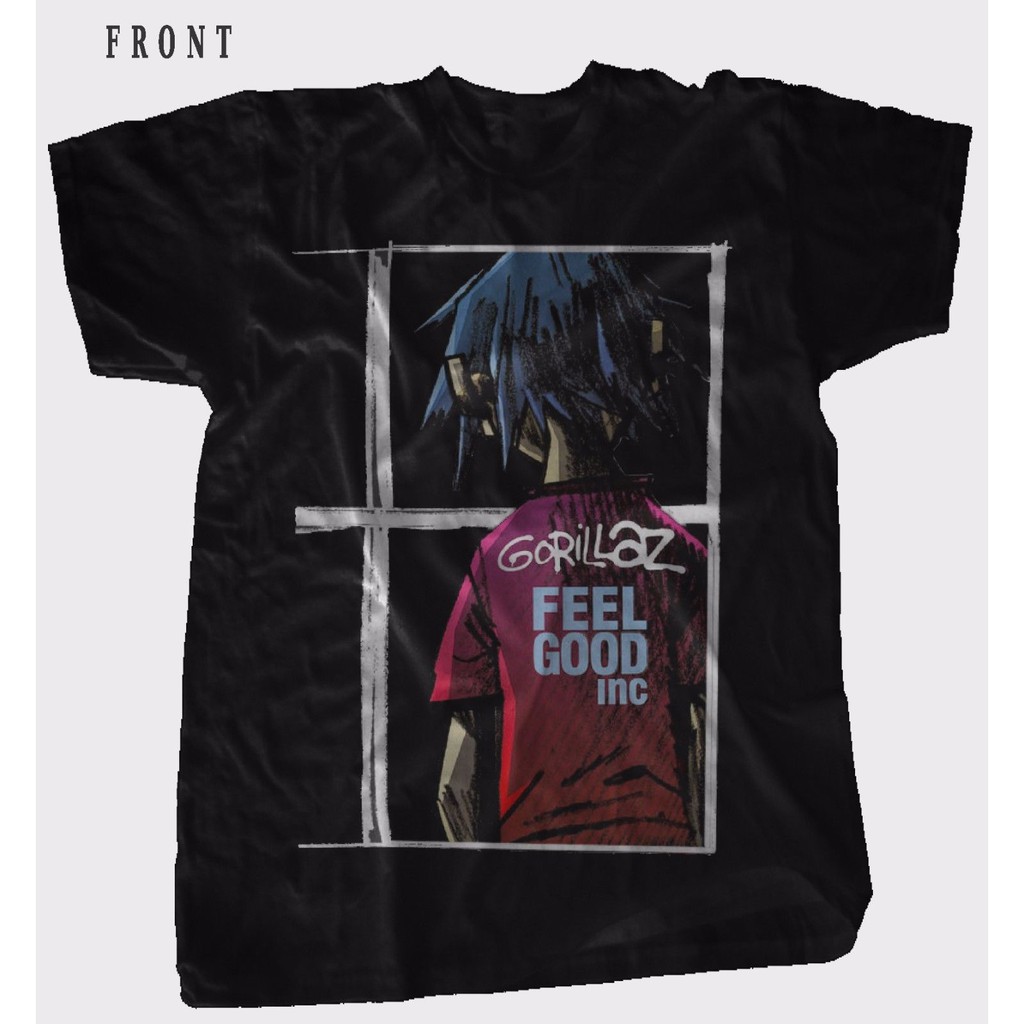 Gorillaz Feel Good Inc British Virtual Band T Shirt Fashion Popular Wild Mens Cool T Shirt Shopee Singapore