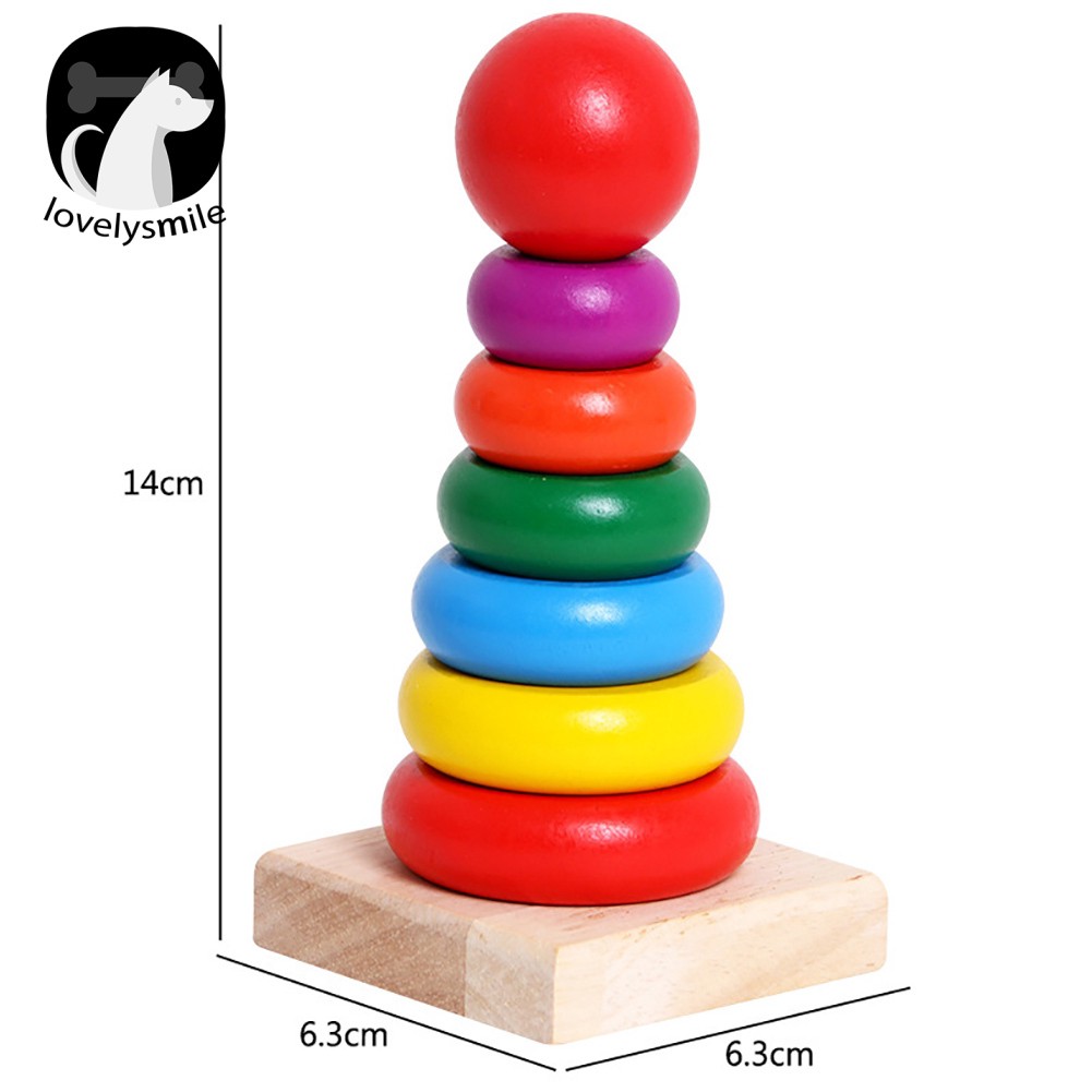 wooden rainbow stacking toy