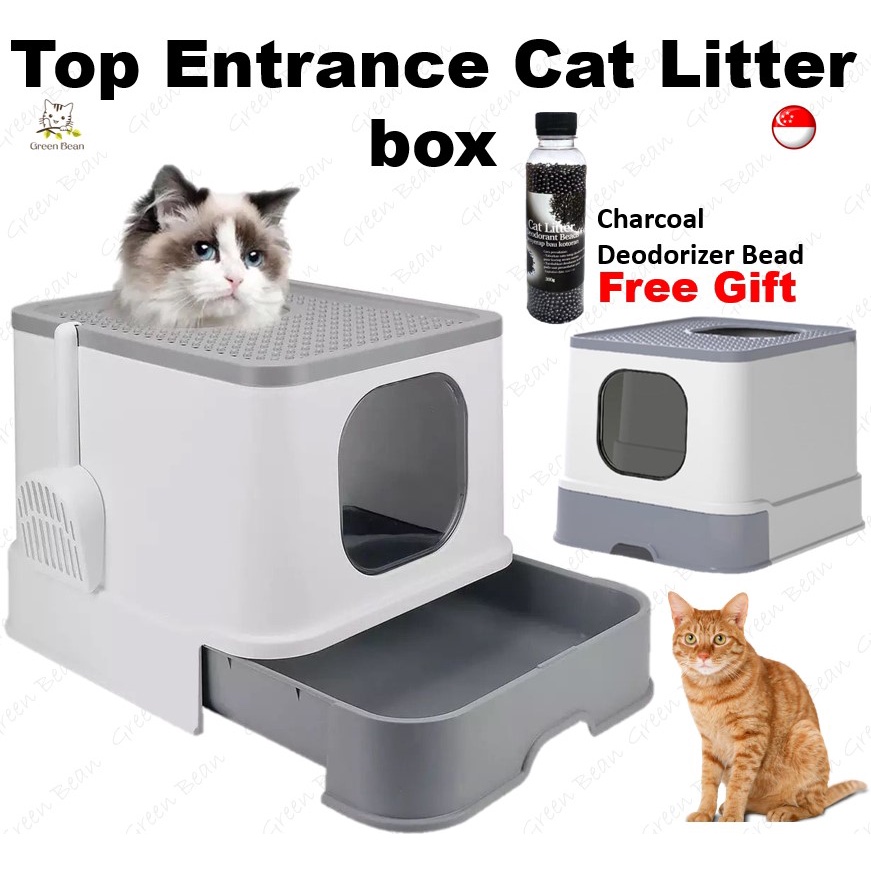 [SG INSTOCK] Large Enclosed Cat Litter Box Cat Kitten Full Enclosed