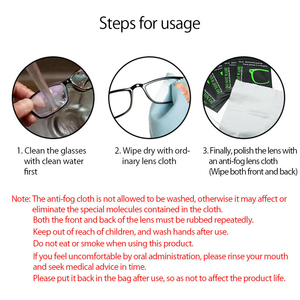 6pcs Reusable Anti Fog Wipes Glasses Pre Moistened Antifog Lens Cloth Defogger Eyeglass Wipe Prevent Fogging For Glasses Shopee Singapore