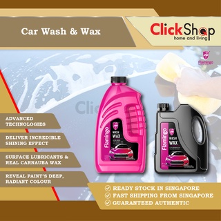 Flamingo Car Shampoo Wash and Wax 1L 2L Pack Sparkling Clean Shine Protect Car Wash and Wax Ultra Shine
