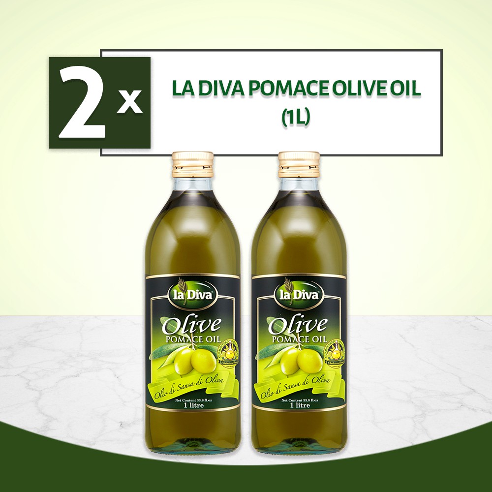 [Bundle of 2] LaDiva Pomace Olive Oil 1L Deep Frying Oil Shopee