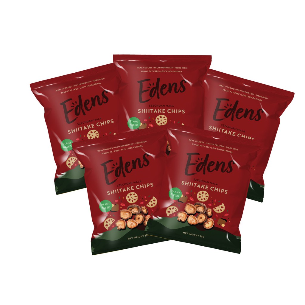 Edens Mala Shiitake Chips Bundle 5 x 25G Shopee Singapore
